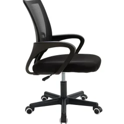 Garnero Arredamenti Sedia da ufficio imbottita in tessuto con ruote e struttura nera Mesh New