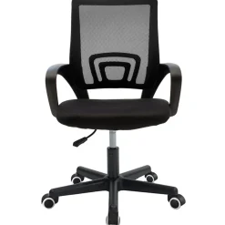 Garnero Arredamenti Sedia da ufficio imbottita in tessuto con ruote e struttura nera Mesh New