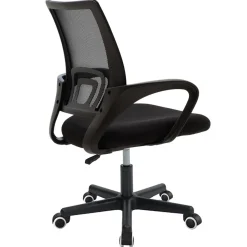 Garnero Arredamenti Sedia da ufficio imbottita in tessuto con ruote e struttura nera Mesh New