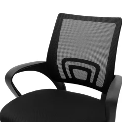 Garnero Arredamenti Sedia da ufficio imbottita in tessuto con ruote e struttura nera Mesh New