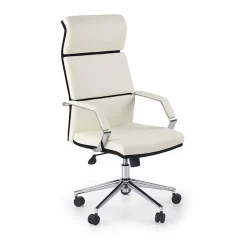 Garnero Arredamenti Sedia da ufficio presidenziale con braccioli e ruote nero bianco Delta New