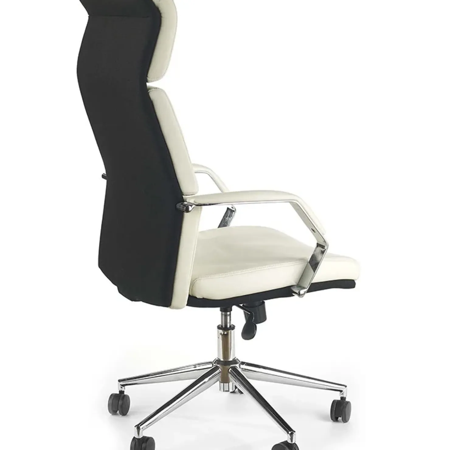 Garnero Arredamenti Sedia da ufficio presidenziale con braccioli e ruote nero bianco Delta New