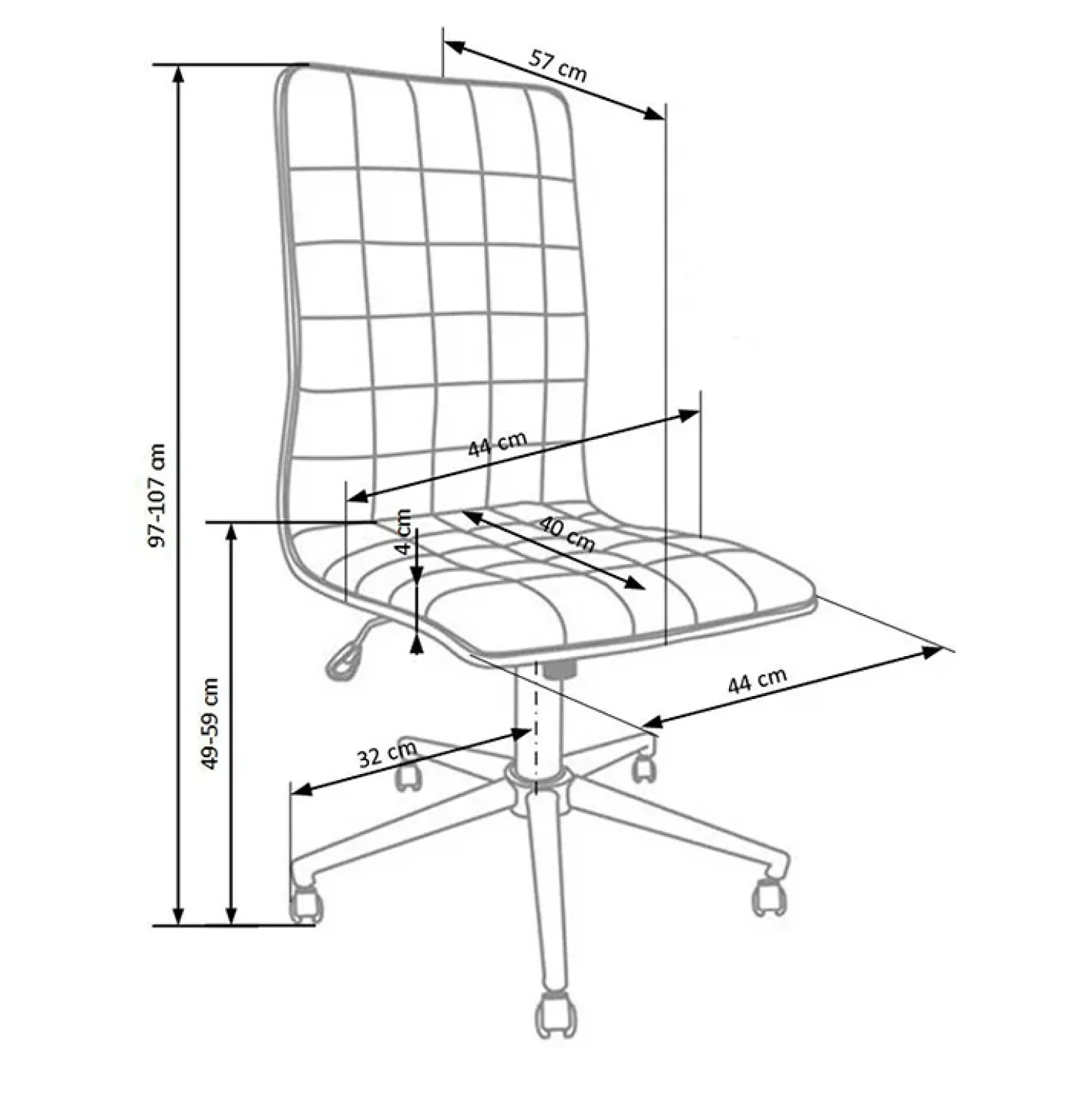 Garnero Arredamenti Sedia da ufficio regolabile in ecopelle Odino Bianco Sale