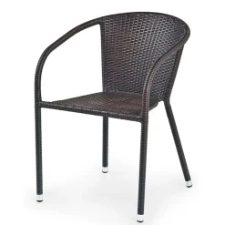 Garnero Arredamenti Sedia esterno giardino in rattan marrone acciaio cromato Cubby Online