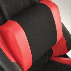 Garnero Arredamenti Sedia gaming con ruote regolabile in tessuto rosso nero Degel Hot