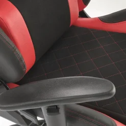 Garnero Arredamenti Sedia gaming con ruote regolabile in tessuto rosso nero Degel Hot