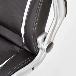 Garnero Arredamenti Sedia gaming da ufficio con ruote e braccioli nero bianco Mito Best