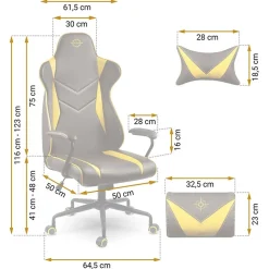 Garnero Arredamenti Sedia gaming regolabile con ruote in ecopelle nera giallo Game Nero - Giallo Best