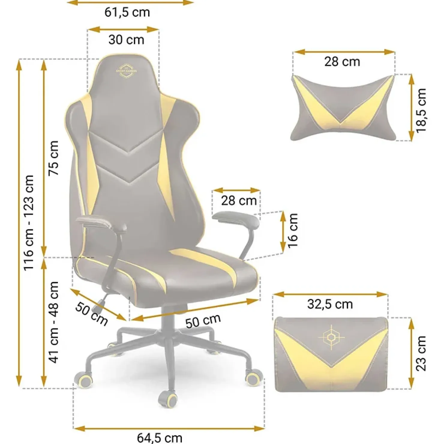 Garnero Arredamenti Sedia gaming regolabile con ruote in ecopelle nera giallo Game Nero - Giallo Best