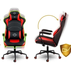 Garnero Arredamenti Sedia gaming regolabile con ruote in ecopelle nera rosso Game Nero - Rosso Online