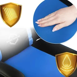 Garnero Arredamenti Sedia gaming regolabile con ruote in ecopelle nera blu Game Nero - Blu Best