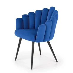 Garnero Arredamenti Sedia imbottita design moderno in velluto nero Alessia Blu Sale