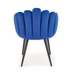 Garnero Arredamenti Sedia imbottita design moderno in velluto nero Alessia Blu Sale