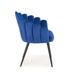 Garnero Arredamenti Sedia imbottita design moderno in velluto nero Alessia Blu Sale