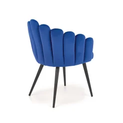 Garnero Arredamenti Sedia imbottita design moderno in velluto nero Alessia Blu Sale