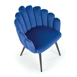 Garnero Arredamenti Sedia imbottita design moderno in velluto nero Alessia Blu Sale