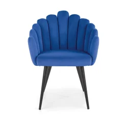 Garnero Arredamenti Sedia imbottita design moderno in velluto nero Alessia Blu Sale