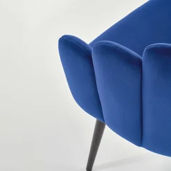 Garnero Arredamenti Sedia imbottita design moderno in velluto nero Alessia Blu Sale