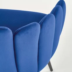 Garnero Arredamenti Sedia imbottita design moderno in velluto nero Alessia Blu Sale