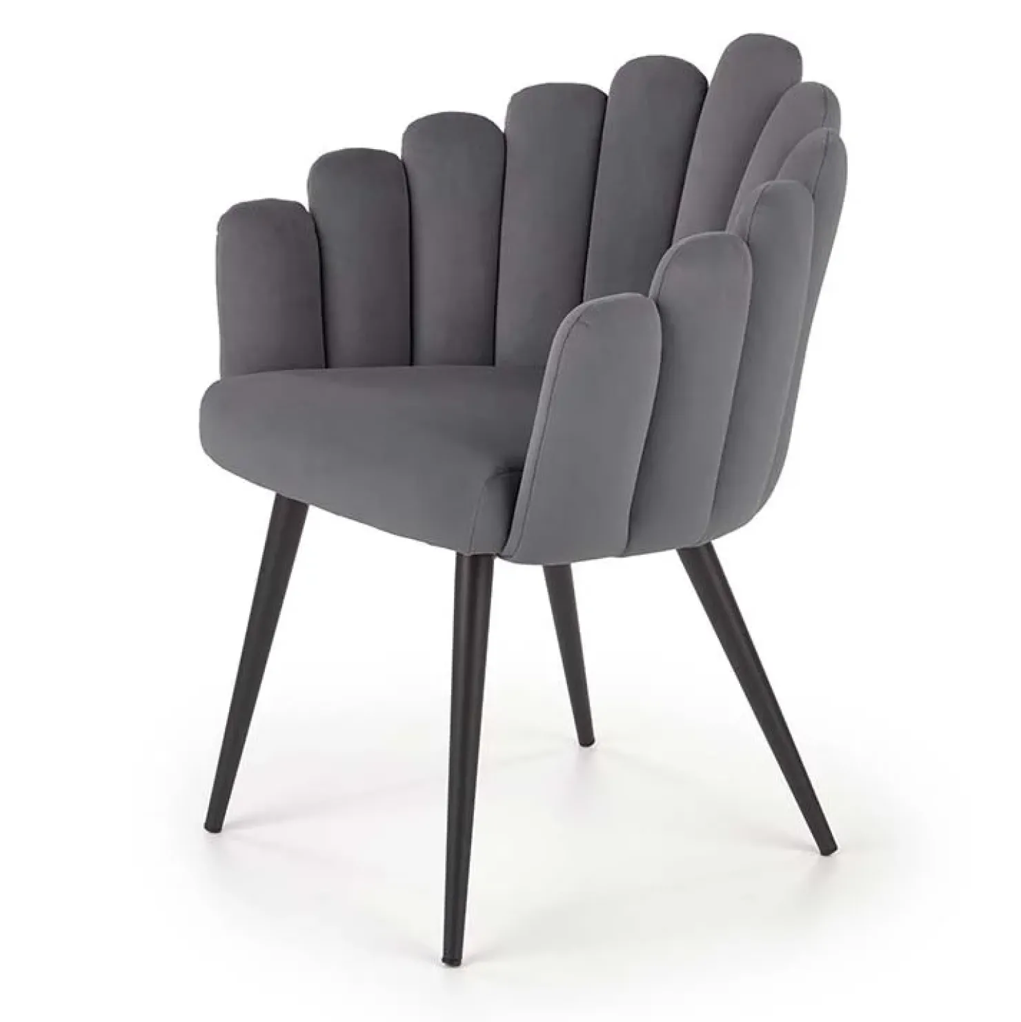 Garnero Arredamenti Sedia imbottita design moderno in velluto Alessia Grigio Sale