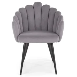 Garnero Arredamenti Sedia imbottita design moderno in velluto Alessia Grigio Sale