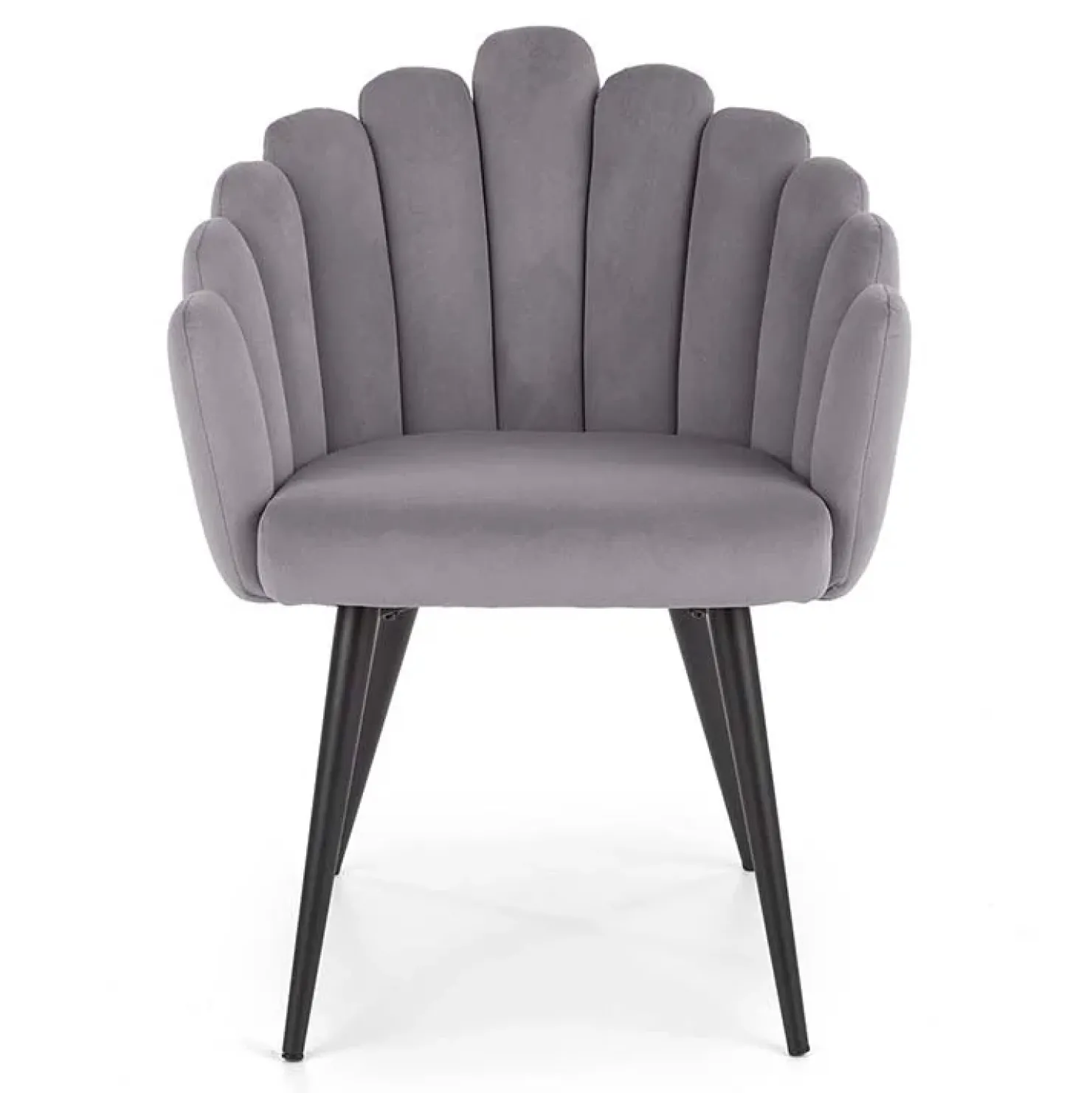 Garnero Arredamenti Sedia imbottita design moderno in velluto Alessia Grigio Sale