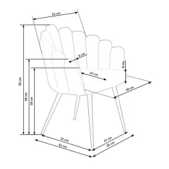 Garnero Arredamenti Sedia imbottita design moderno in velluto Alessia Grigio Sale