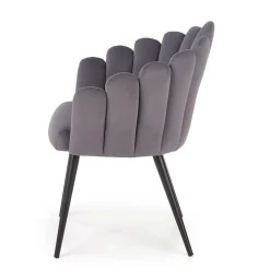 Garnero Arredamenti Sedia imbottita design moderno in velluto Alessia Grigio Sale