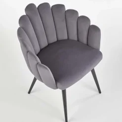 Garnero Arredamenti Sedia imbottita design moderno in velluto Alessia Grigio Sale