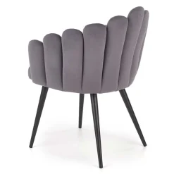 Garnero Arredamenti Sedia imbottita design moderno in velluto Alessia Grigio Sale