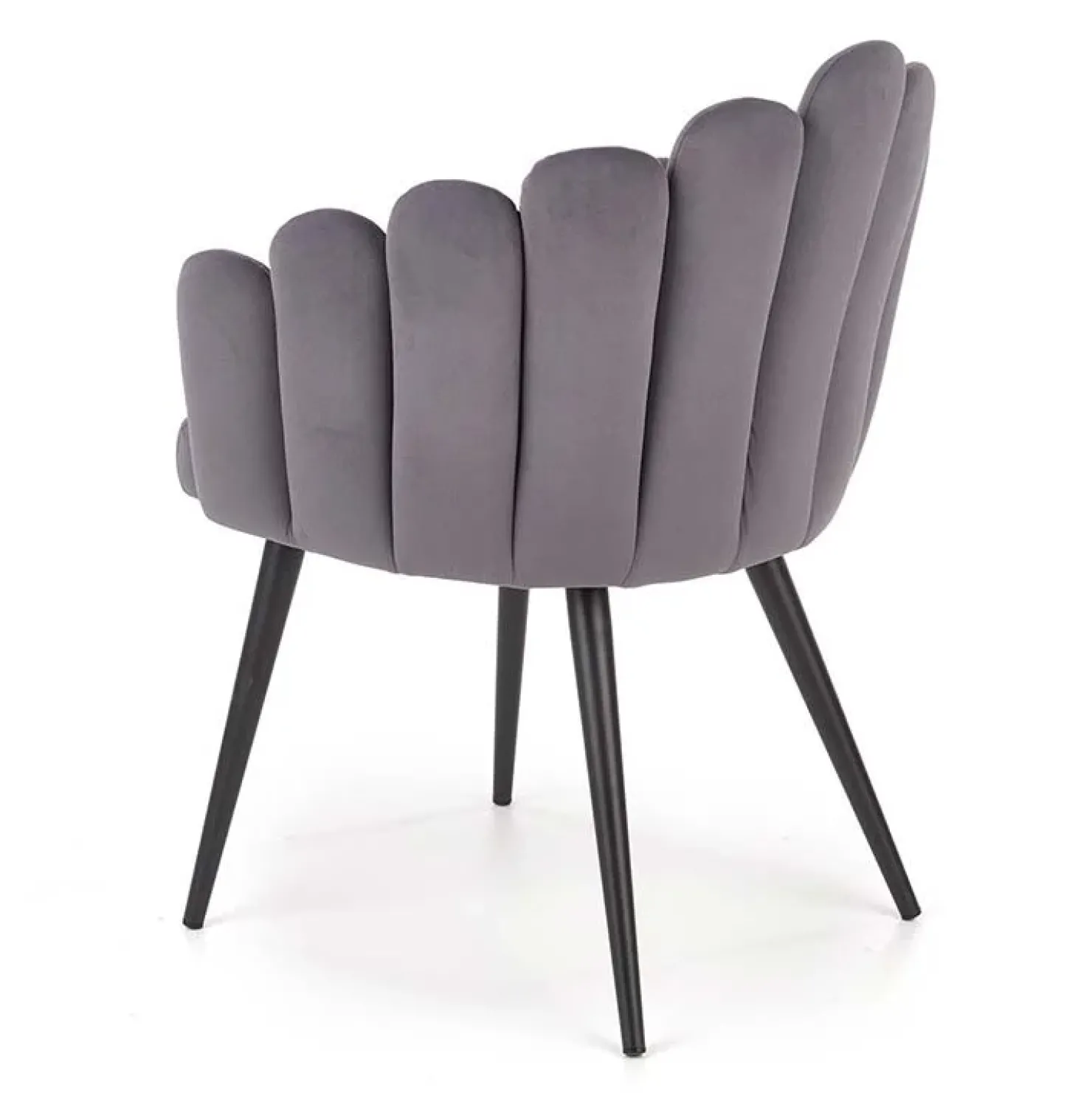 Garnero Arredamenti Sedia imbottita design moderno in velluto Alessia Grigio Sale