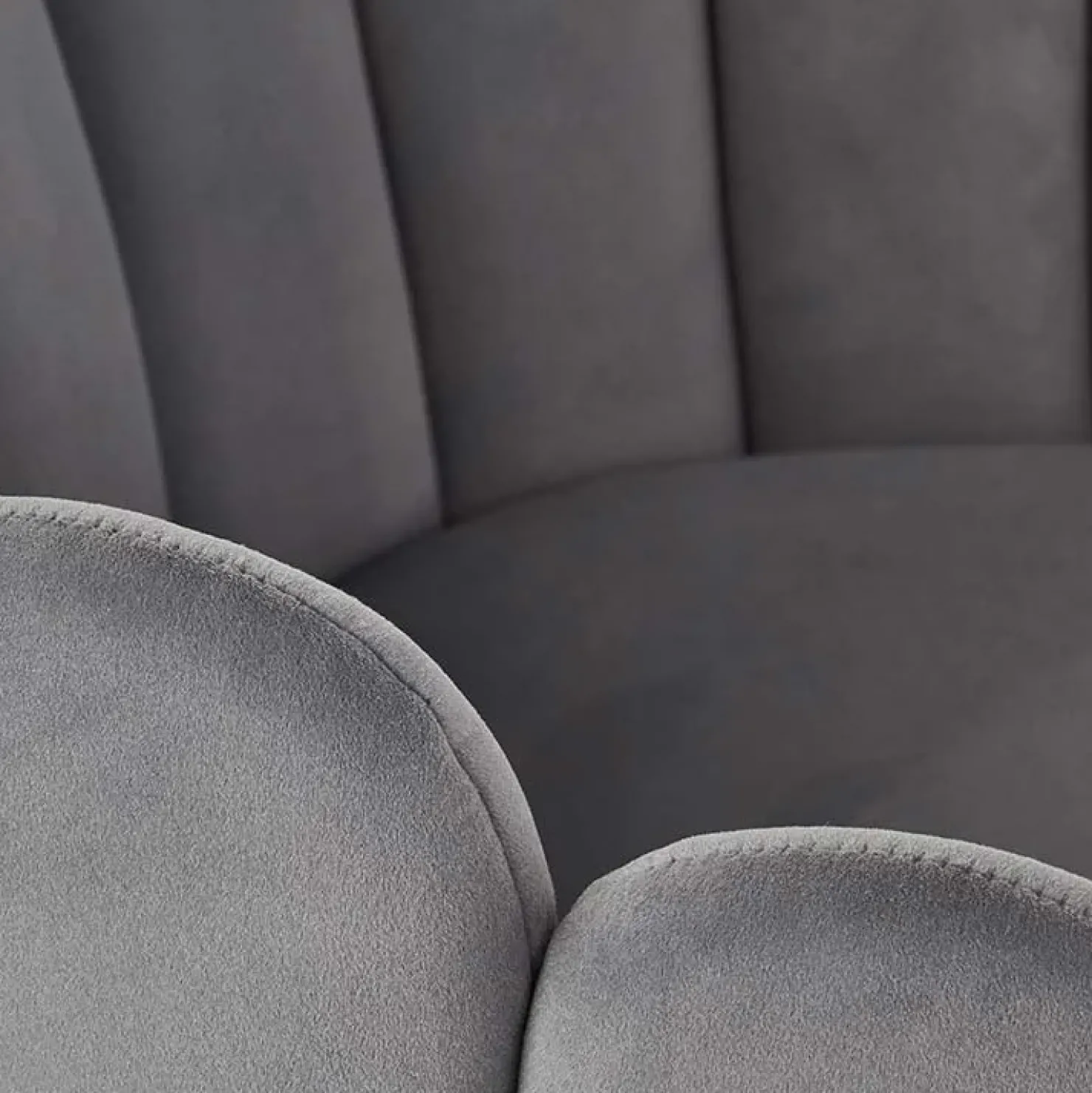 Garnero Arredamenti Sedia imbottita design moderno in velluto Alessia Grigio Sale