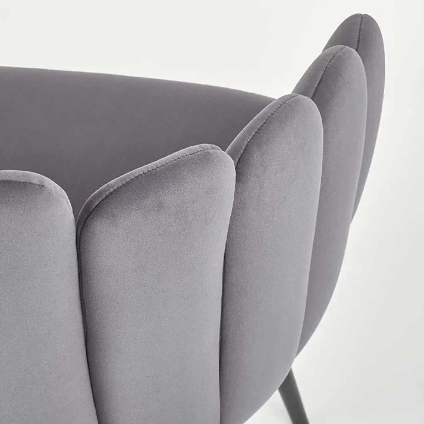 Garnero Arredamenti Sedia imbottita design moderno in velluto Alessia Grigio Sale