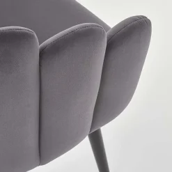 Garnero Arredamenti Sedia imbottita design moderno in velluto Alessia Grigio Sale