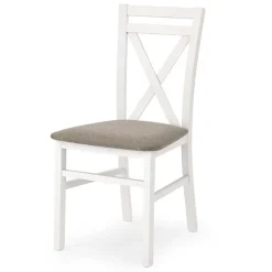 Garnero Arredamenti Sedia imbottita in tessuto stile shabby bianco faggio beige Janet Beige - Bianco Outlet