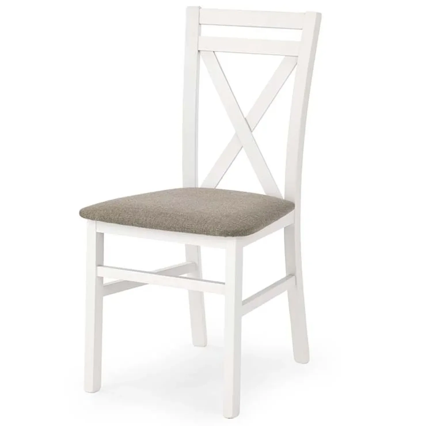 Garnero Arredamenti Sedia imbottita in tessuto stile shabby bianco faggio beige Janet Beige - Bianco Outlet