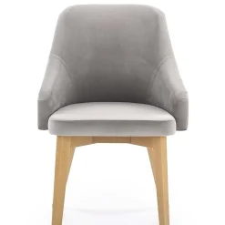 Garnero Arredamenti Sedia imbottita in tessuto grigio chiaro rovere miele Belen Discount