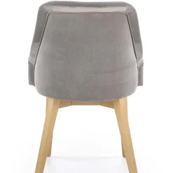 Garnero Arredamenti Sedia imbottita in tessuto grigio chiaro rovere miele Belen Discount