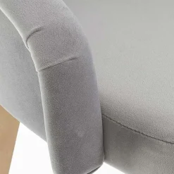 Garnero Arredamenti Sedia imbottita in tessuto grigio chiaro rovere miele Belen Discount
