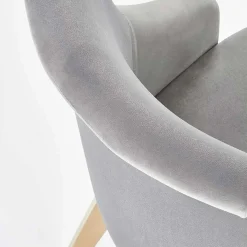 Garnero Arredamenti Sedia imbottita in tessuto grigio chiaro rovere miele Belen Discount