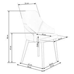Garnero Arredamenti Sedia imbottita in tessuto grigio chiaro rovere miele Belen Discount
