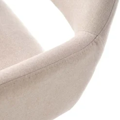 Garnero Arredamenti Sedia imbottita in tessuto beige con gambe in legno rovere Irina