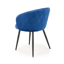 Garnero Arredamenti Sedia imbottita in tessuto acciaio nero Amiata Blu Discount