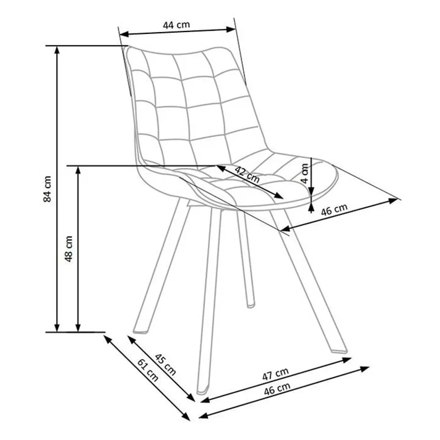 Garnero Arredamenti Sedia imbottita in velluto stile industrial Tessa Blu Clearance