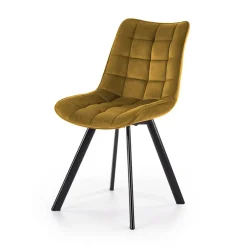 Garnero Arredamenti Sedia imbottita in velluto nero industrial Tessa Senape