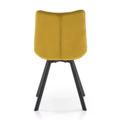 Garnero Arredamenti Sedia imbottita in velluto nero industrial Tessa Senape