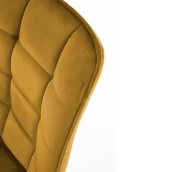 Garnero Arredamenti Sedia imbottita in velluto nero industrial Tessa Senape