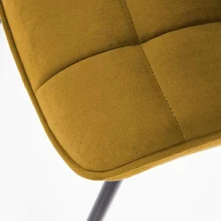 Garnero Arredamenti Sedia imbottita in velluto nero industrial Tessa Senape