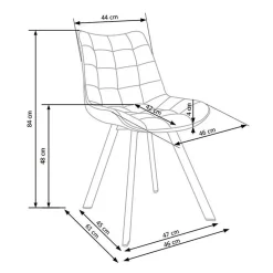 Garnero Arredamenti Sedia imbottita in velluto nero industrial Tessa Grigio Outlet