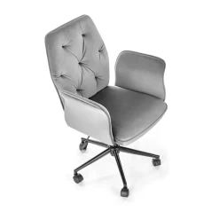 Garnero Arredamenti Sedia moderna con braccioli regolabile in velluto Dionisia Grigio Outlet